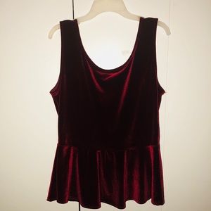 Red velvet top
